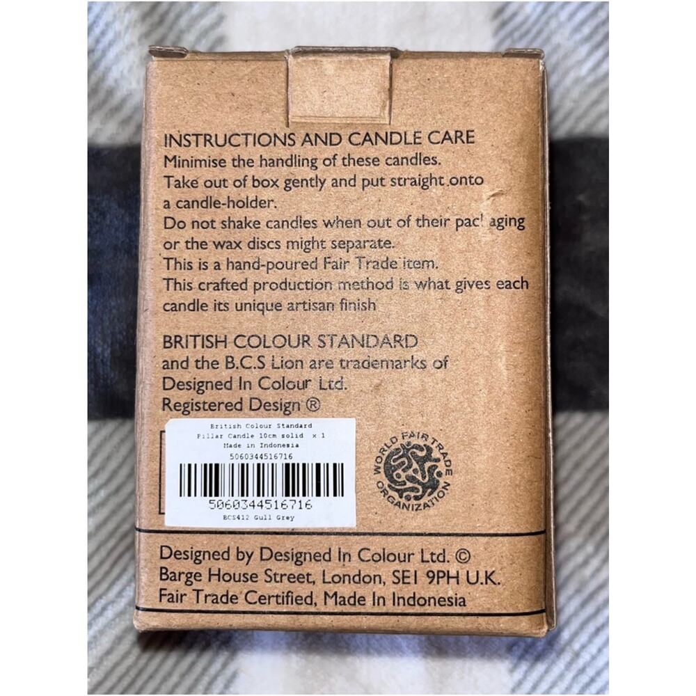 NEW! British Colour Standard Gull Grey Eco Pillar Candle 4” - Picture 7 of 7